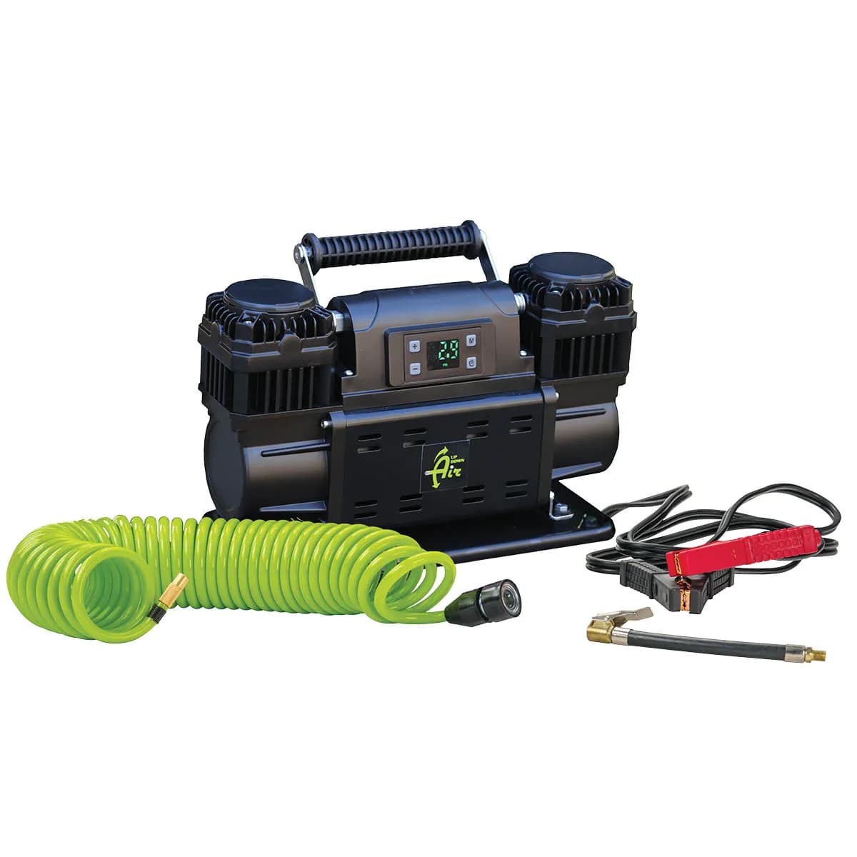 EGOI Portable Air Compressor System 12.3 CFM With Digital Control Panel, Storage Bag, Hose & Attachments Dual Motor Up Down Air
