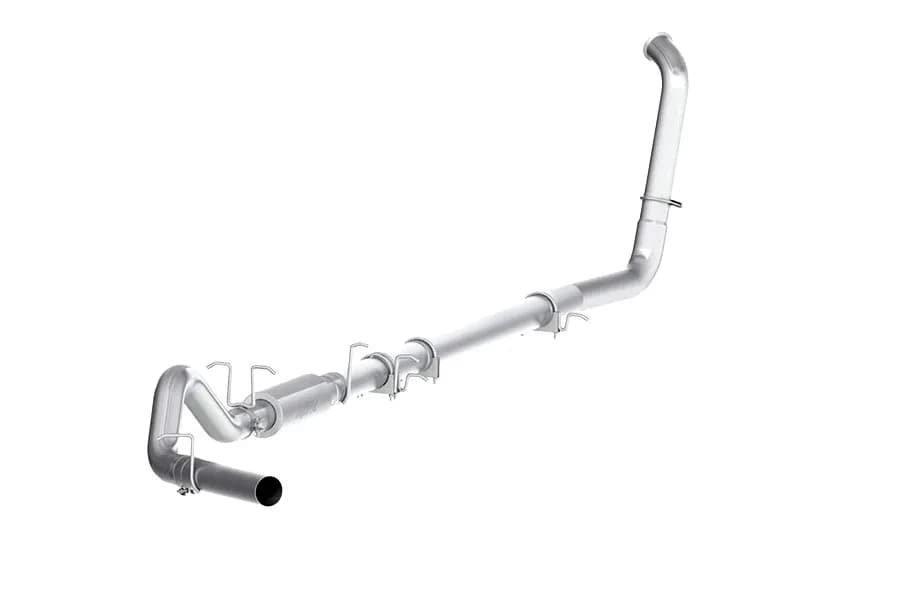 Armor Lite Turbo Back Exhaust System; 4 in.; Incl. 3.5 in. Down Pipe/MidPipe/Ext. Pipes/Muffler/Over Axle Pipe/Tailpipe/Hardware; No Tip Incl.; Single Side Exit; Aluminized;