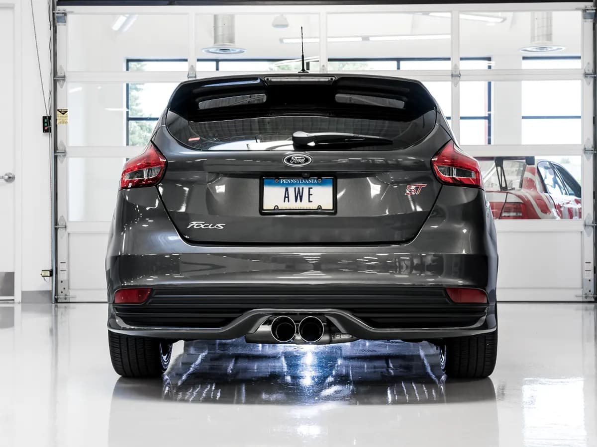 AWE Track Edition Cat-back Exhaust for Ford Focus ST - Diamond BlackTips