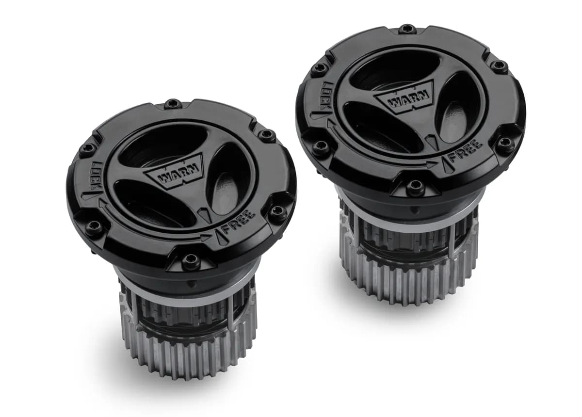 WARN - These black locking hubs for the Ford Super Duty feature a unique hub design, IP68 waterproofing, and ultra-premium construction.