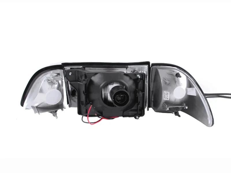1987-1993 Ford Mustang Crystal W/Corner And Inner Corners Black Lighting Set