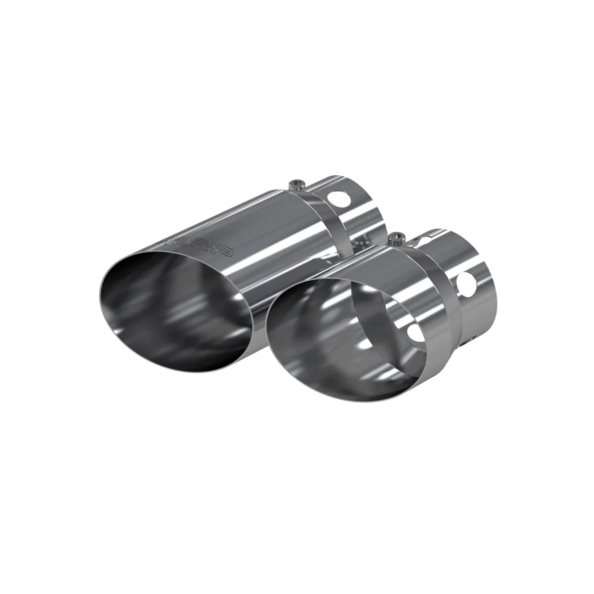 Armor Pro Exhaust Tip; Set of 2; 4 in. Inlet Diameter; 5 in. Outlet Diameter; 1-6.75 in. Length/1-9.75 in. Length; T304 Stainless Steel; Mirror Polished;