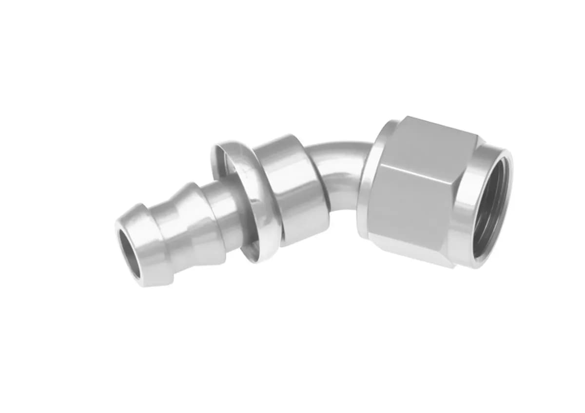 06 45 Degree An/Jic Push Lock Hose End Clear