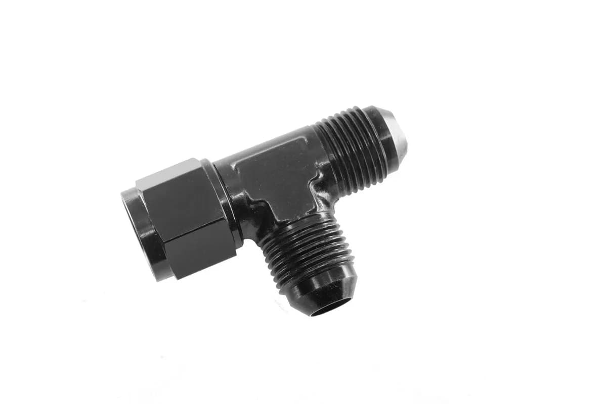 10an Tee With Female Adapter Swivel on Run Black