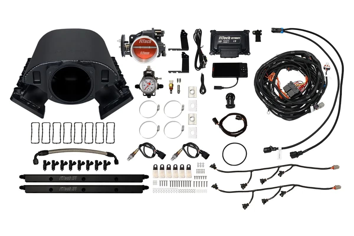 FiTech Fuel Injection 70088 Ultimate Rebel LS 500 HP EFI System With Short Cathedral Intake
