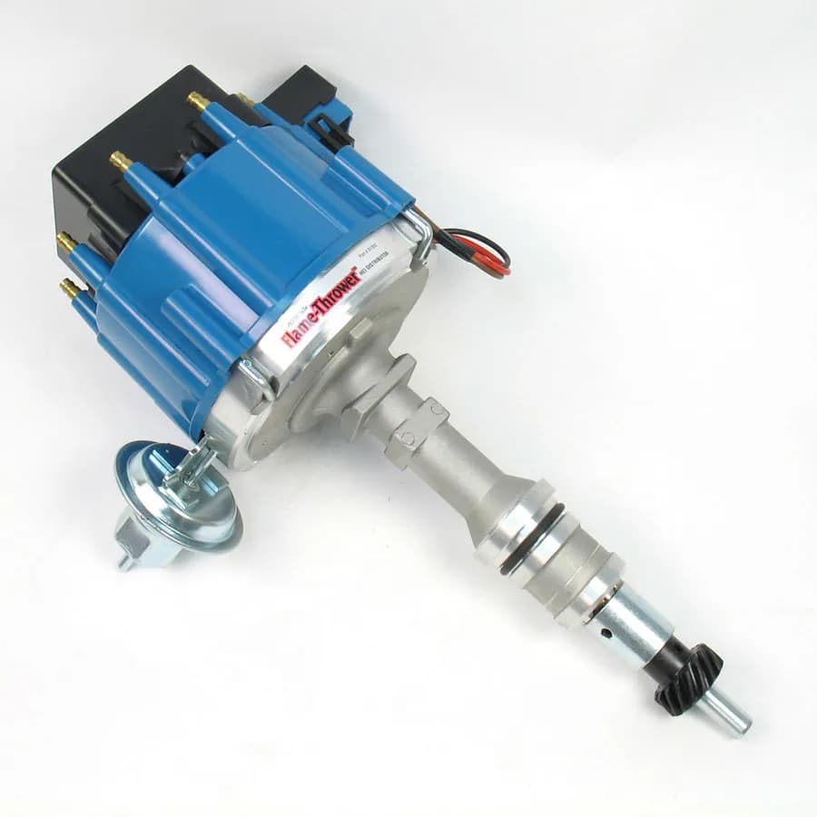 PerTronix Street Strip HEI Distributor for Ford Small Block Engines - 6.9A 4-Pin HEI Module / Blue Cap - D1352