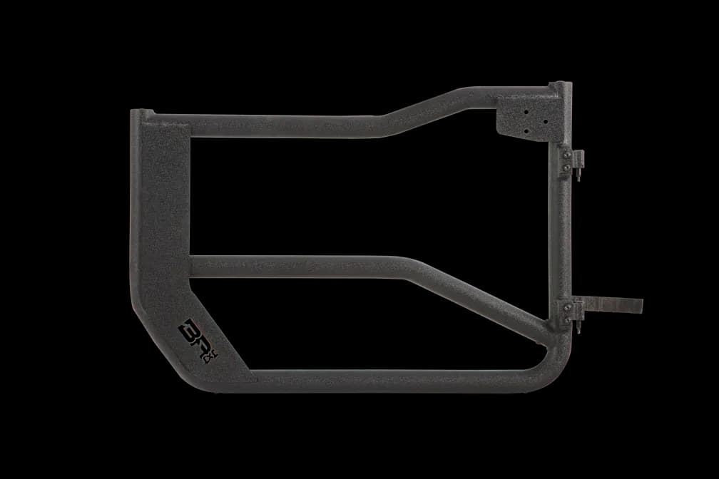 Tube Doors; 2 in. Steel Tube; Front; Textured; Black; Metal; Pair; Industy Leading Teo-Stage Latch Mechanism;