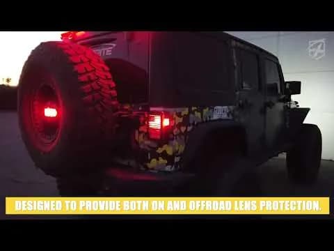 Xprite Tail Light Covers for Jeep Wrangler JK JKU 2007-2018 – Stainless Steel Rear Tail Light Guards