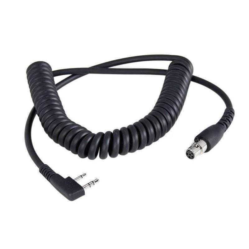 Radio to Headset Coil Cord For 2pin Rugged Rh5r Kenwood Hyt & Relm Radios