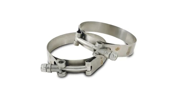Vibrant Performance - 2793 - Stainless Steel T-Bolt Clamps (Pack of 2) - Clamp Range: 2.75 in. to 3.10 in.