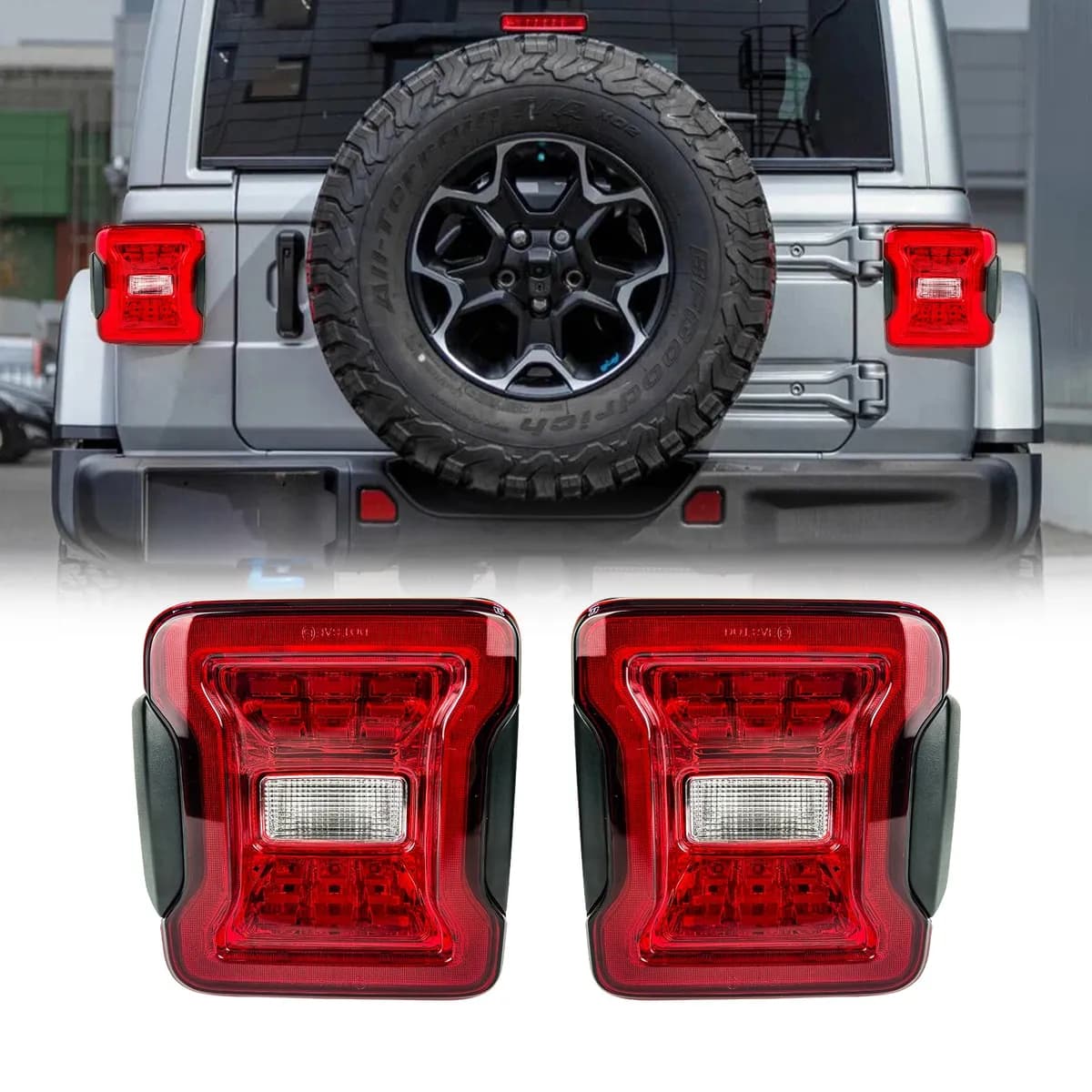 JK to JL Conversion Tail Lights - Red Lens For 07-18 Jeep Wrangler JK/ JKU(DOT Approved)