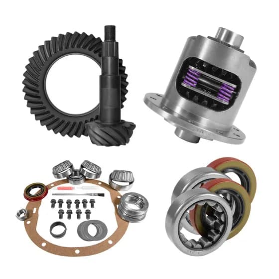 8.2 Inch GM 3.55 Rear Ring & Pinion, Install Kit, 28Spl Posi, 2.25 Inch Axle Bearing USA Standard