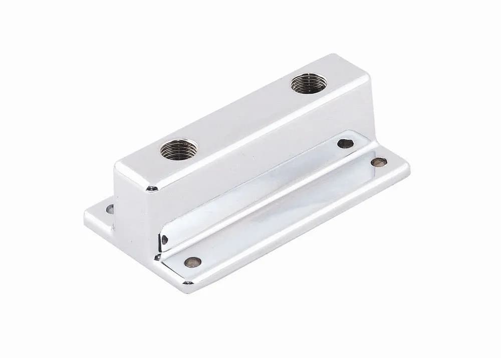 Tee Style Fuel Distribution Block w/ 2 Outlets Aluminum Chrome