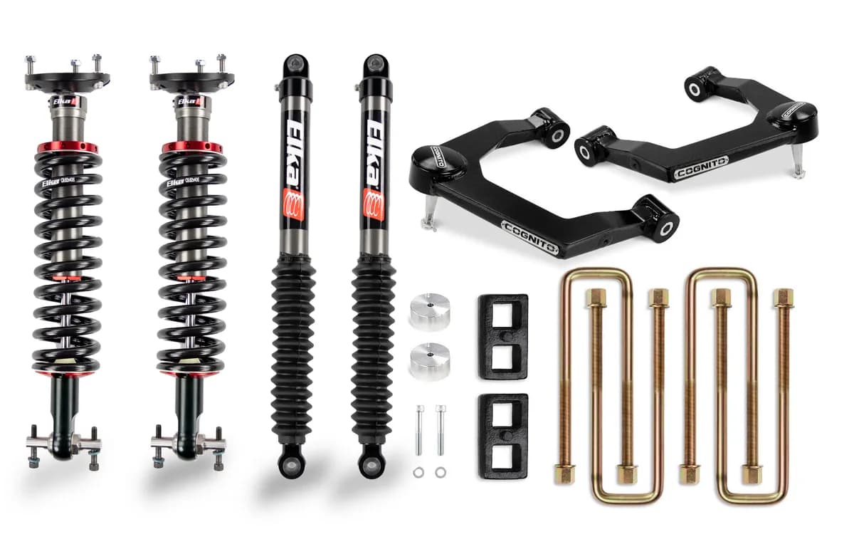 Cognito 3-Inch Performance Ball Joint Leveling Lift Kit With Elka 2.0 IFP Shocks for 19-21 SilveradoSierra 1500 2WD4WD