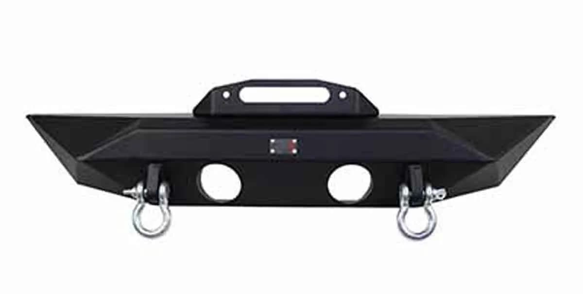 Jeep JK Front Bumper 07-18 Wrangler JK Rubicon and Unlimited Steel Black Textured Powdercoat Manowar Series Fishbone Offroad