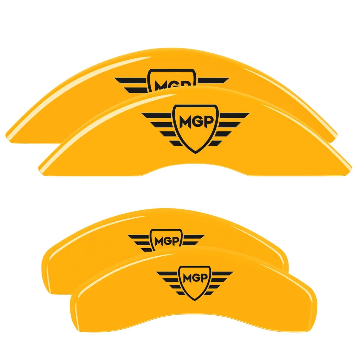 Set Of 4 Caliper Covers Engraved Front And Rear MGP Yellow Finish Black Characters 2020-2023 Jeep Gladiator MGP Caliper Covers