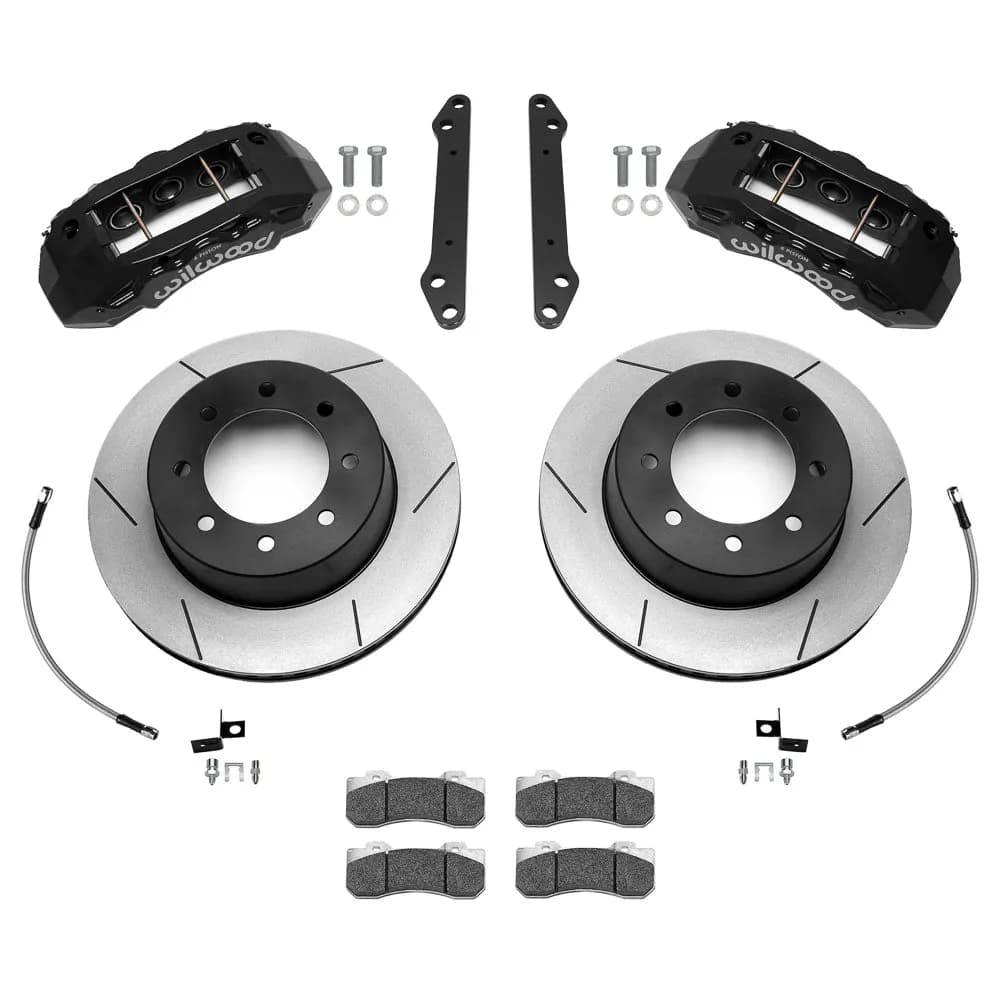 23c F250/F350 Tx6dm Big Brake Truck Front Brake Kit 15.5in Rotor w/ Lines Red