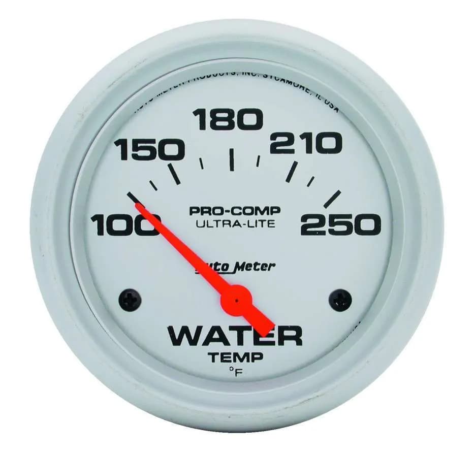 Gauge, Water Temp, 2 5/8", 100-250?F, Electric, Ultra-Lite