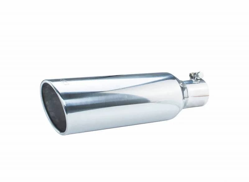 Exhaust Tail Pipe Tip 3 in ID x 5 in OD x 18 in L 5 in Tip Bolt On Hardware Not Incl Polished 304 Stainless Steel Pypes Exhaust