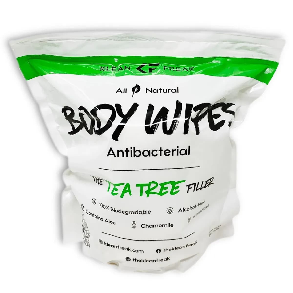Klean Freak The Filler Antibacterial Body Wipes - Peppermint