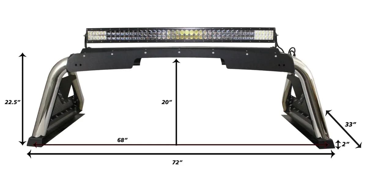 Go Rhino 911600PS - Sport Bar 2.0 with Power Actuated Retractable Light Mount - Polished Stainless Steel