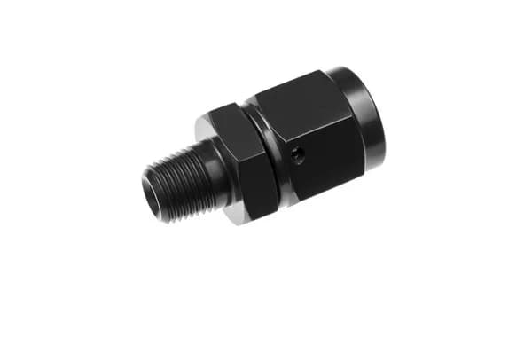 08 an Female Adapter Swivel to 1/4npt Male Adapter Straight Black
