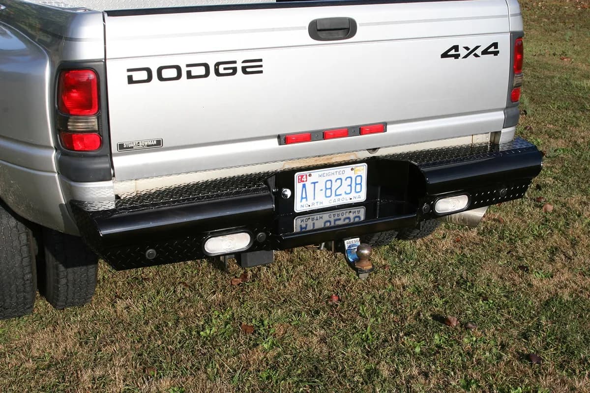 Black Steel Ranch Rear Bumper; 2 Stage Black Powder Coated;