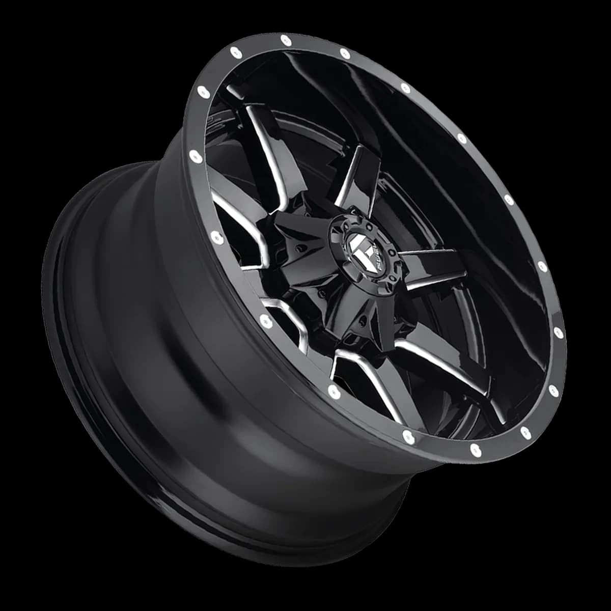 Aluminum Wheels 20X10 Maverick D610 6 On 135/6 On 139.7 Gloss Black Milled 106.4 Bore -24 Offset Fuel Off Road Wheels