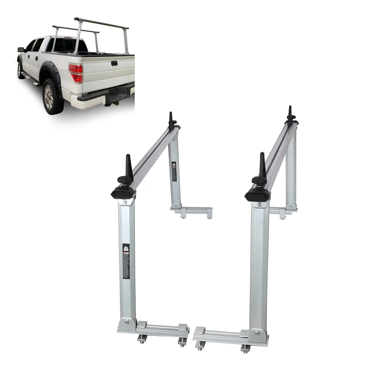 Black Horse Off Road Summit Commercial Ladder Bed Rack Silver Aluminum WHATRS