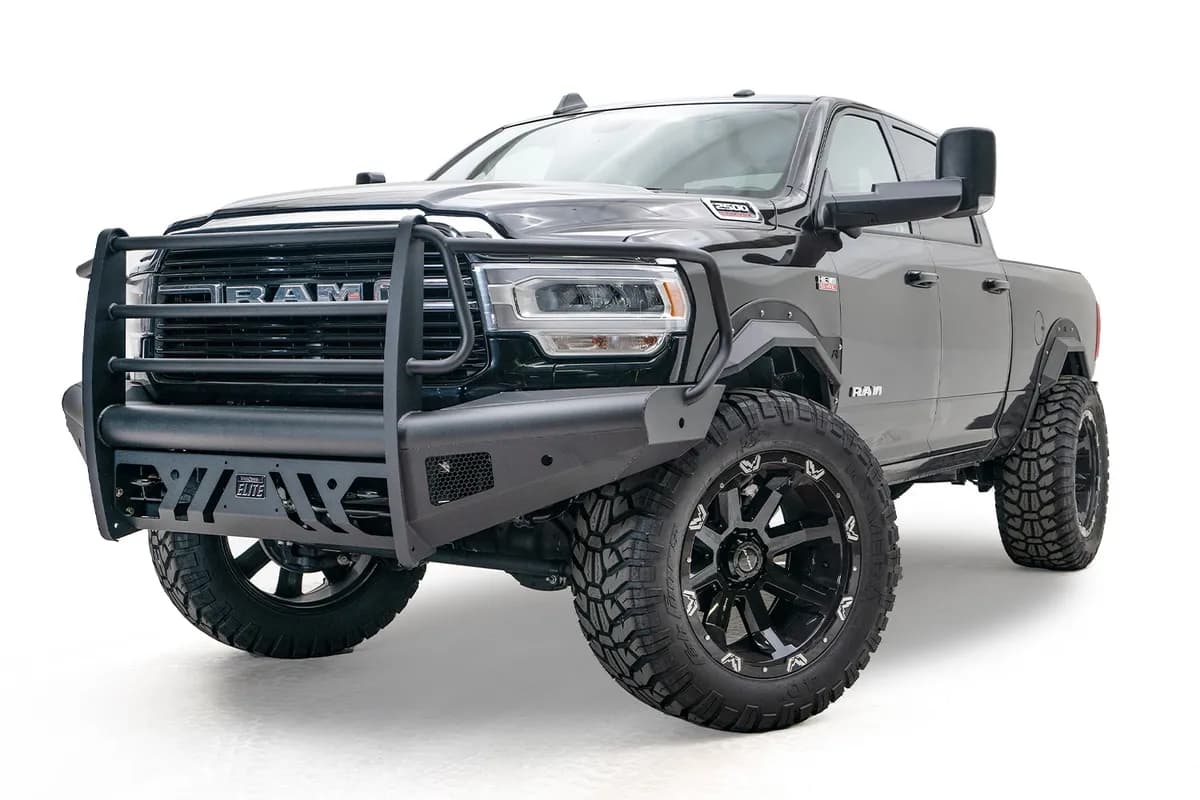 1924 RAM 2500/3500 New Body Style Black Steel Elite Front Bumper w/ Full Guard