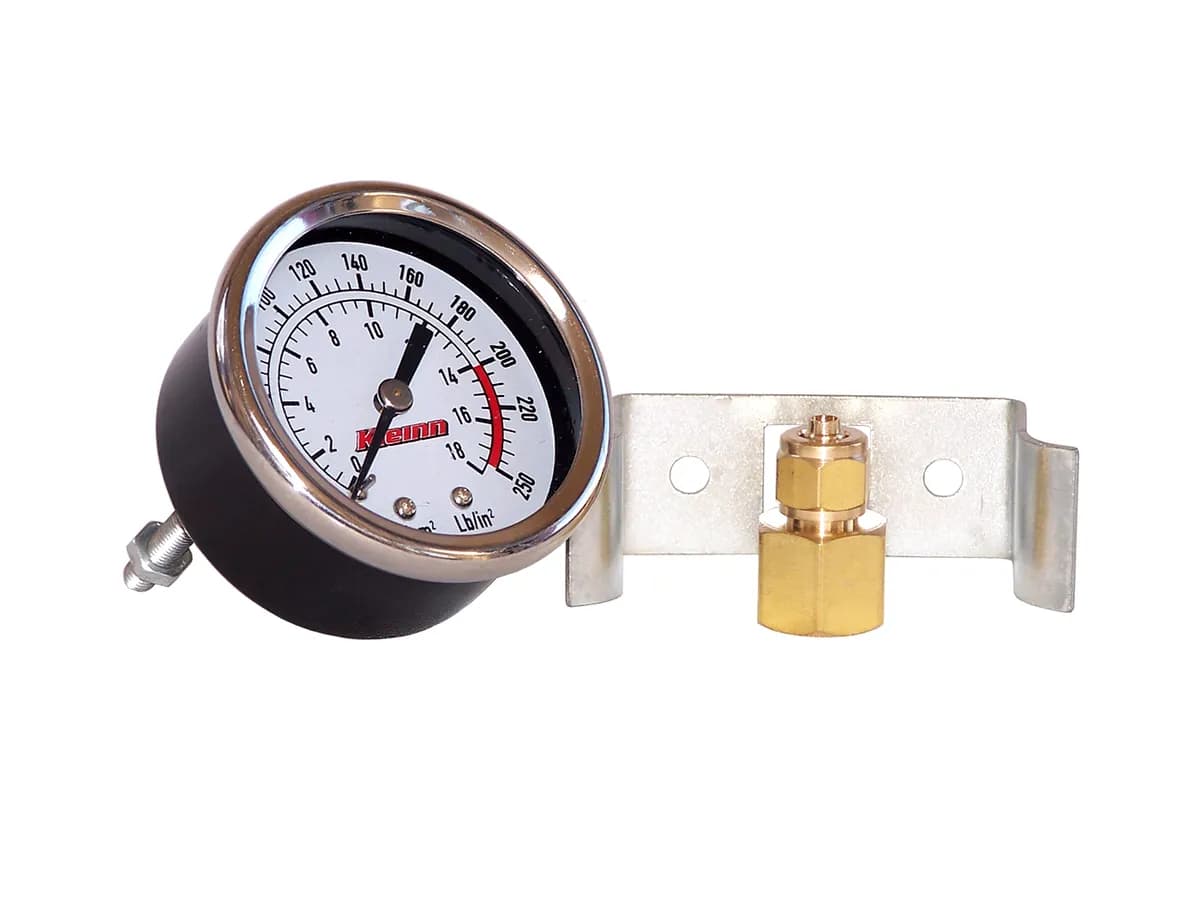 Analog Air Pressure Gauge; Dash Mount; Single Needle; 250 PSI; 1/4 in. N NPT Input; Black w/Chrome Trim;