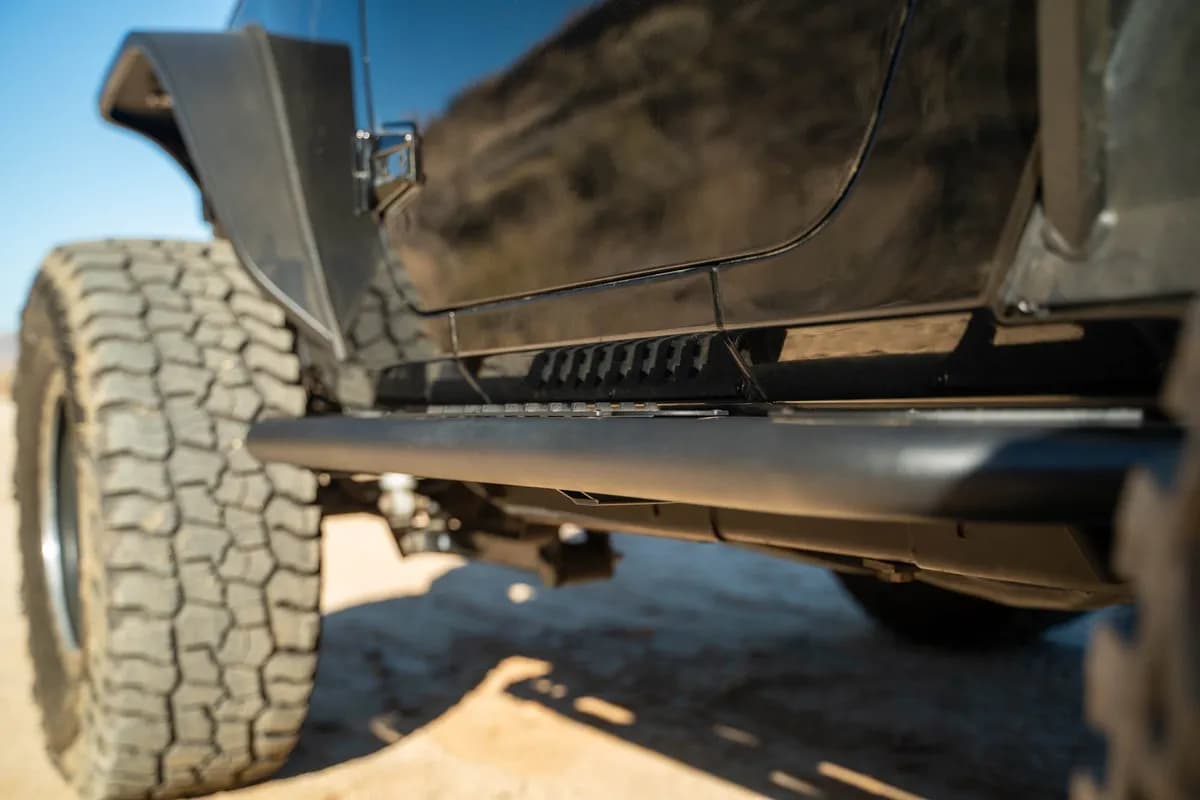 DV8 Offroad 2007-2018 Jeep Wrangler JK OE Plus Side Steps Steel Micro-Texture Black Powder Coat SRJK-09