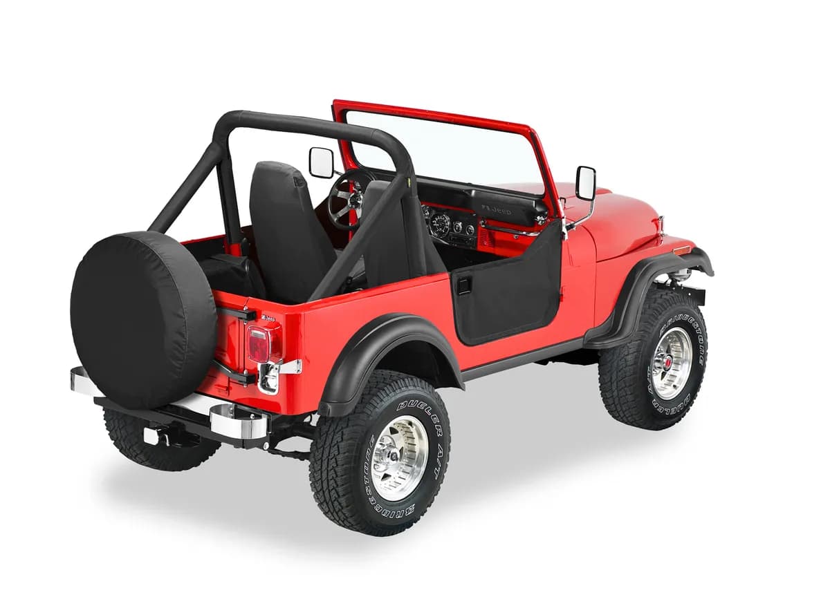 Lower Fabric Half Doors For Jeep 1976-1983 CJ5 Black Crush Bestop