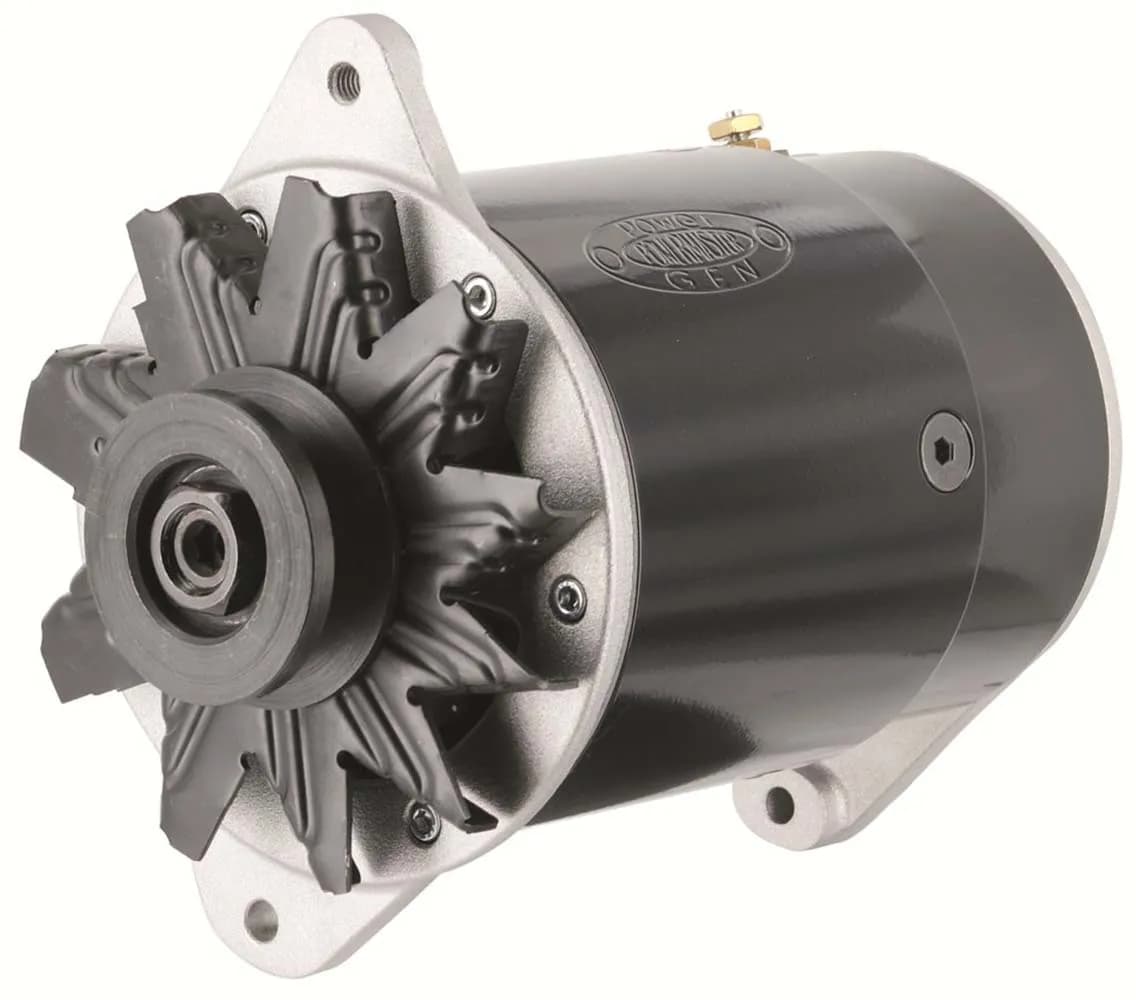 PowerGEN Alternator; Black; Short Case; 90 Amp; 65 Idle; 12 Groove V Type;
