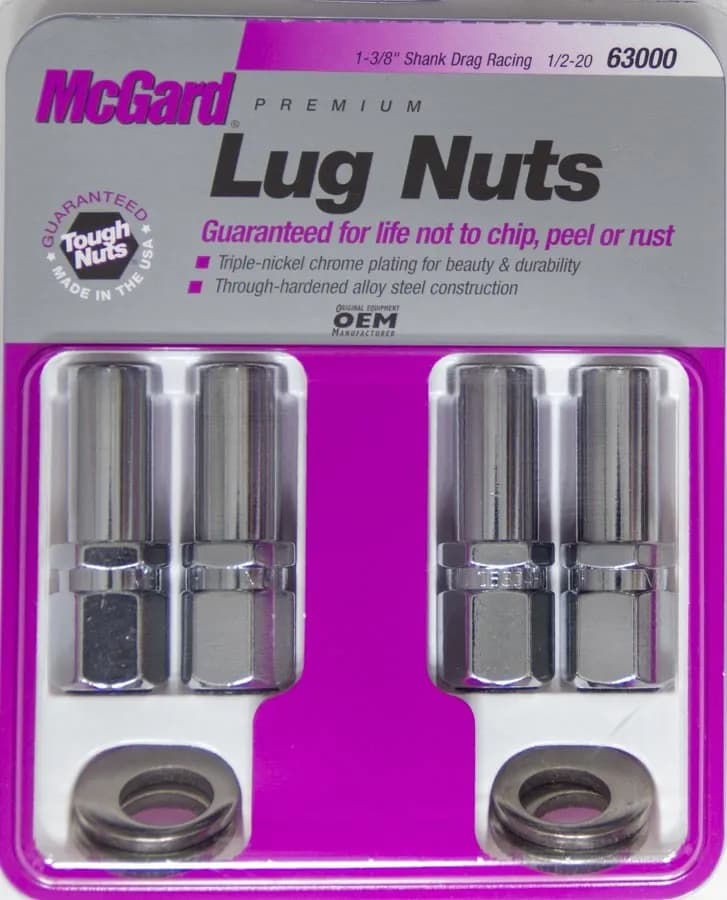 Hex Lug Nut 1/220 Drag Racing Offst Washer Xlng 1.365 in Shk 13/16 Hex 2.47