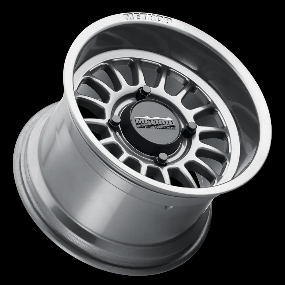 Aluminum Wheels 15x7 MR411 Bead Grip UTV Bolt Pattern 4 On 136 Offset 38 Lip Size 1.57 Gloss Titanium SL Method