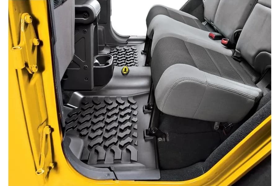 Jeep Wrangler Floor Mats Rear For Jeep 2007-2018 Wrangler JK Black Each Bestop