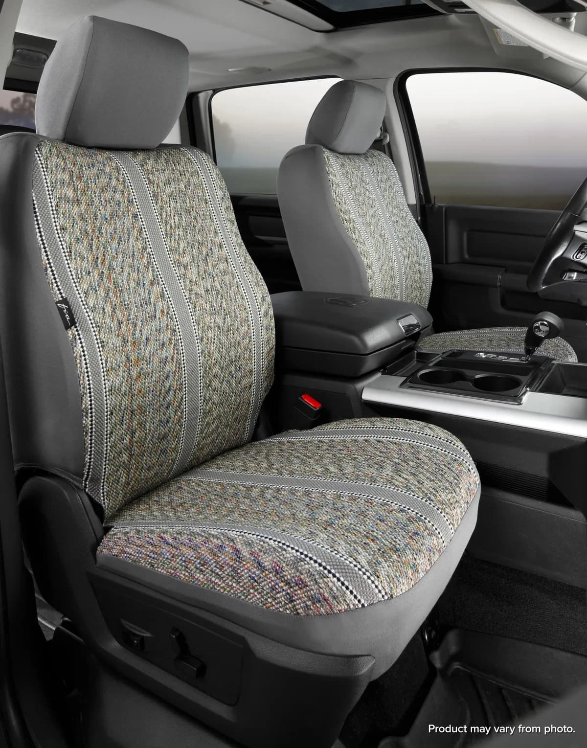 Wrangler™ Universal Fit Seat Cover; Saddle Blanket; Gray; Front High Back Bucket Seats;
