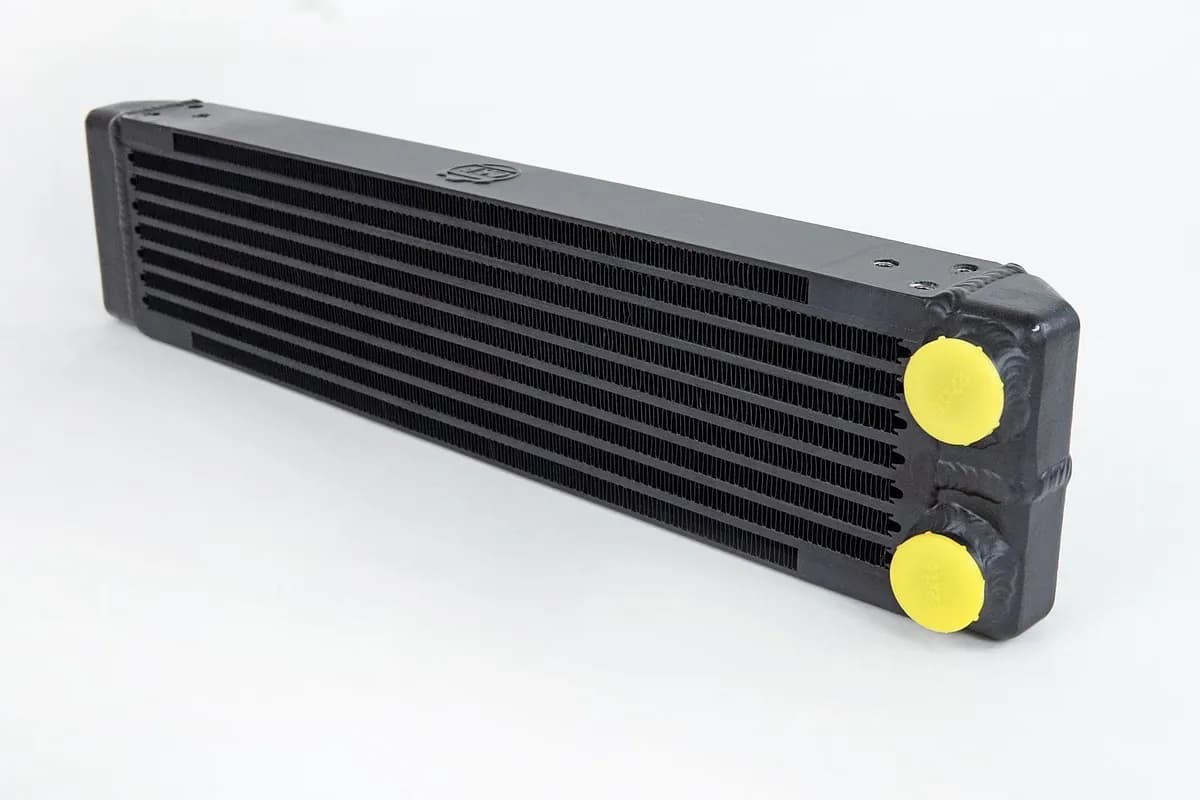 CSF Cooling - Racing & High Performance Division 8201 Universal Dual-Pass Oil Cooler / RS Porsche / M22 x 1.5 / 22L x 4.75H x 2.16W