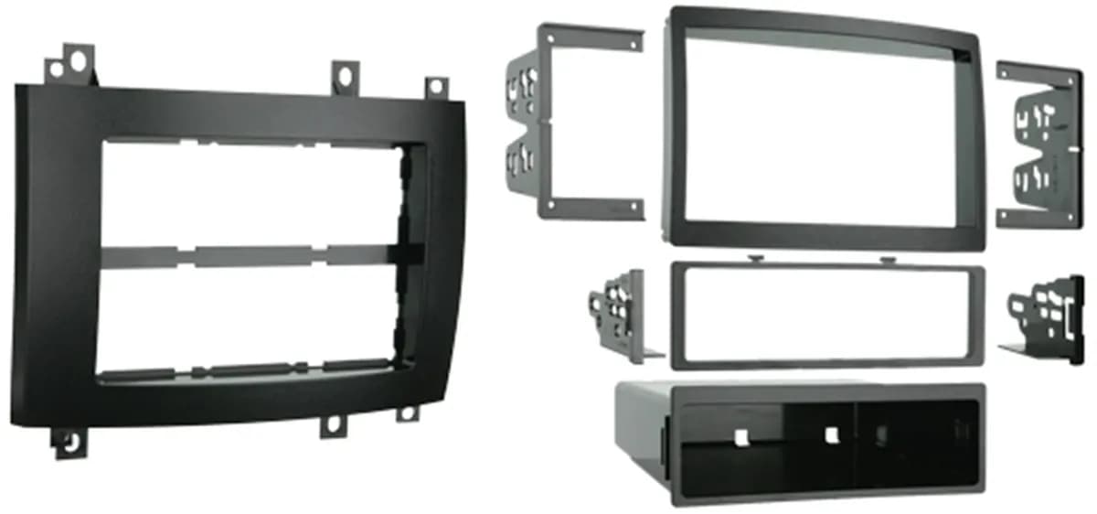 Turbokits; Radio Installation Kit; Incl. Instr./Hardwre;snap-In Iso Mnt System W/Custm Trim Ring;for Dble/Two Single Din;recessed Din Opening;high-Grade ABS Plastic; Matte Black;