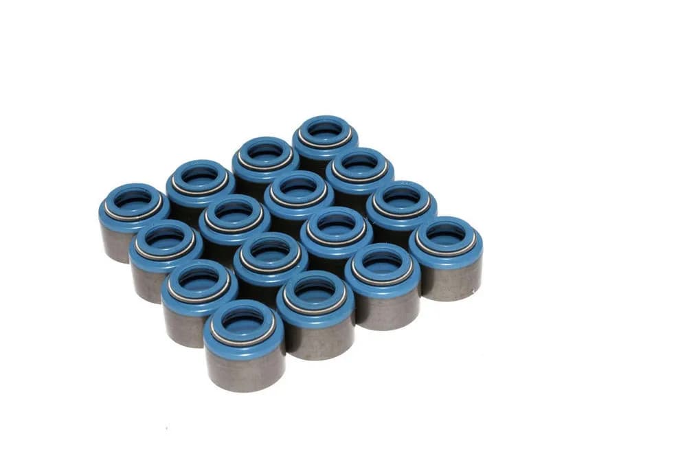 COMP Cams 529-16 Set of 16 Metal Viton Valve Seals for .530 Guide Size, 11/32 Valve Stem