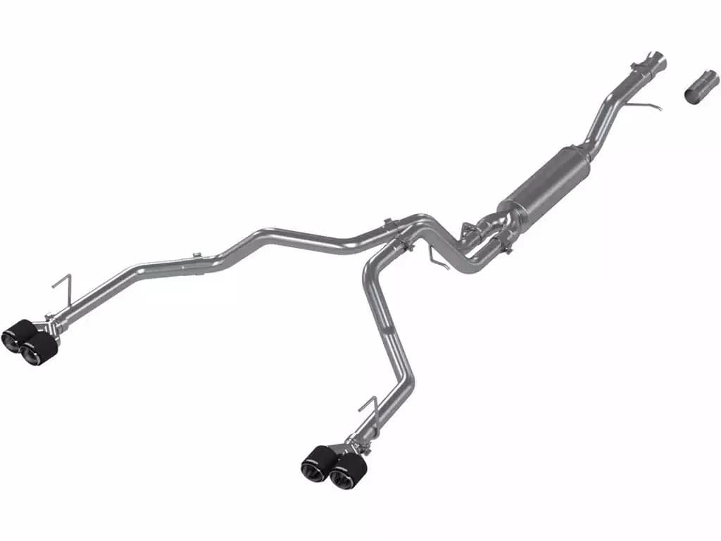 21-Present Chevrolet/GMC Tahoe/Yukon 3 Inch Cat Back Dual Split Rear Exhaust System, Armor Pro T304SS with Quad Carbon Fiber Tips MBRP