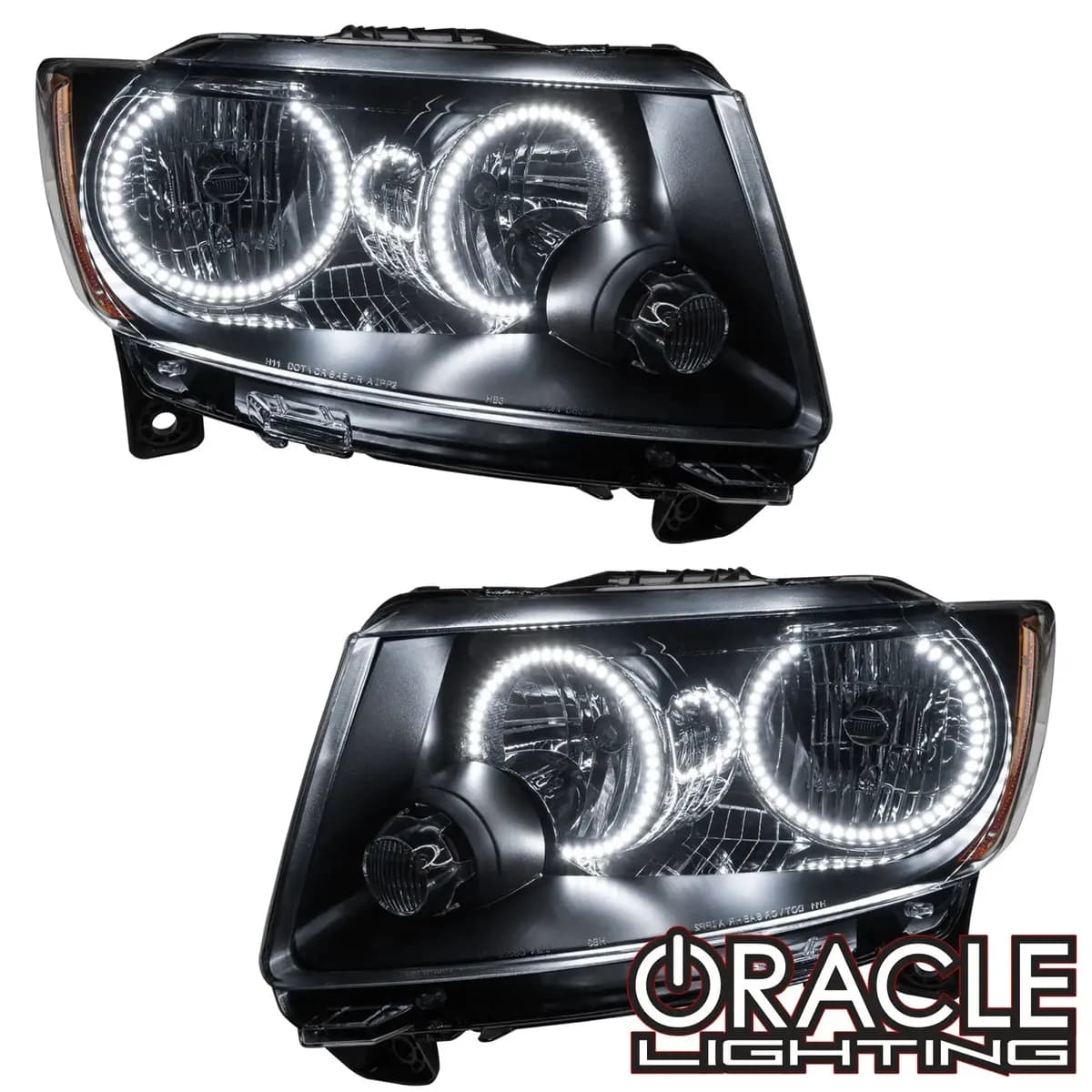 ORACLE Lighting 2011-2013 Jeep Grand Cherokee Non-HID Pre-Assembled LED Halo Headlights - Chrome Housing