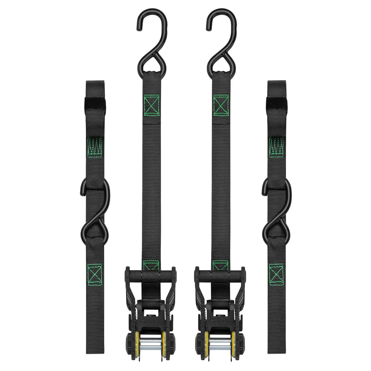 14ft 1500lb Tactical Ratchet Tie Down 4 pk Green