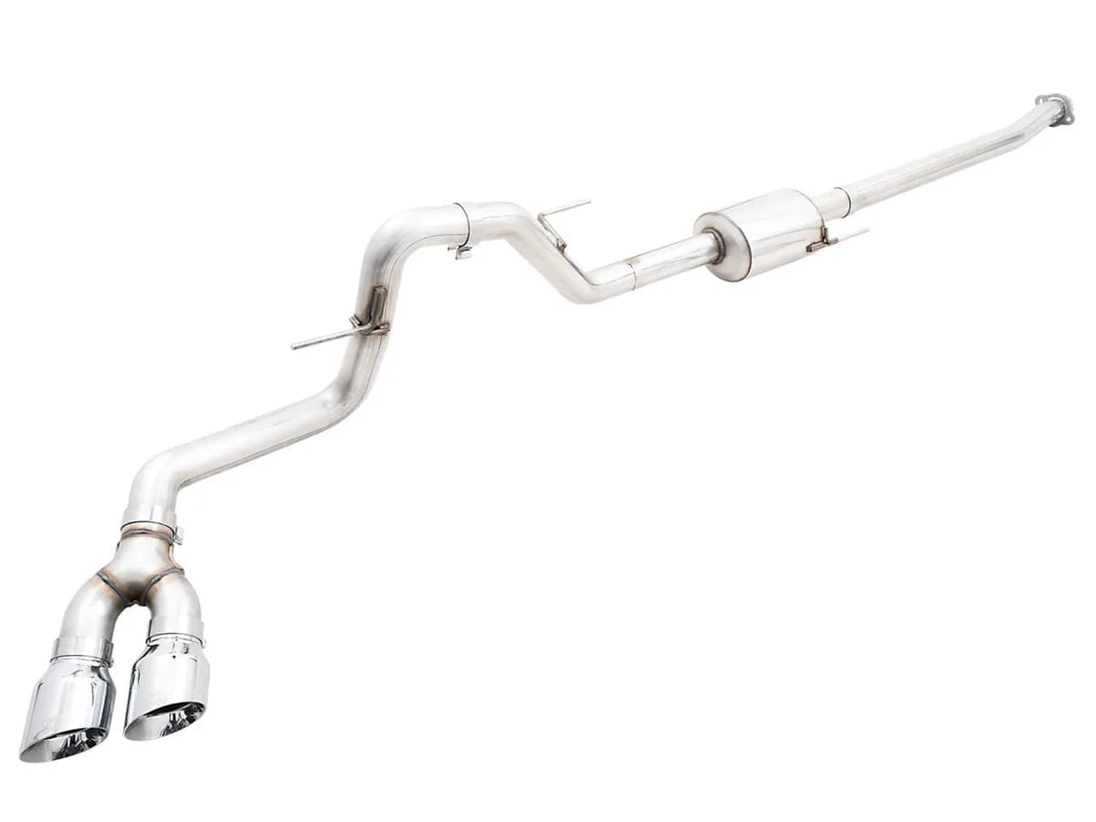AWE 0FG Dual Split Rear Exhaust for '21+ Ford F-150 - 5" Diamond Black Tips