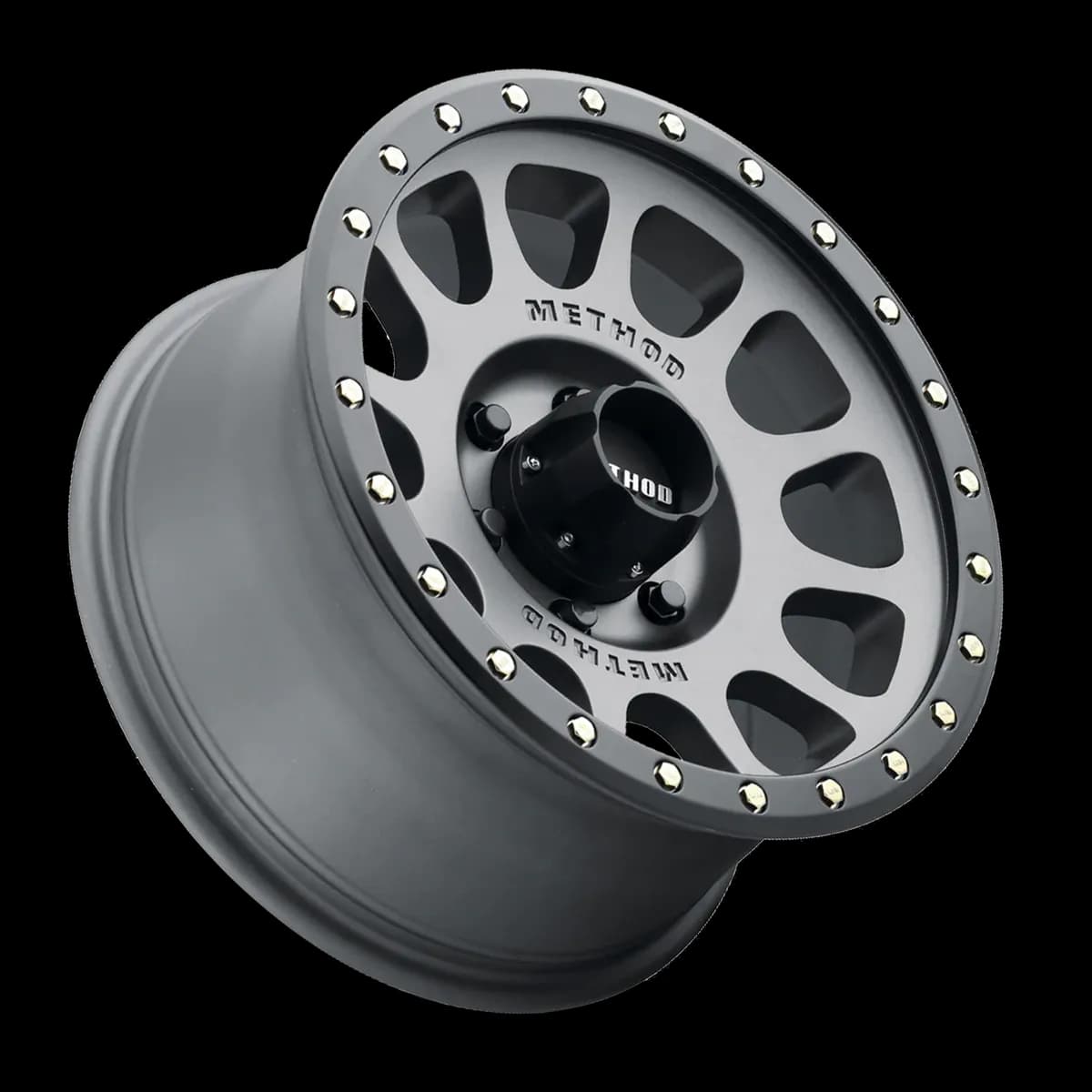 Aluminum Wheels 18x9 NV MR305 Bolt Pattern 6 On 139.7 Offset -12 Lip Size 1.46 Titanium TT Matte Black Lip Method