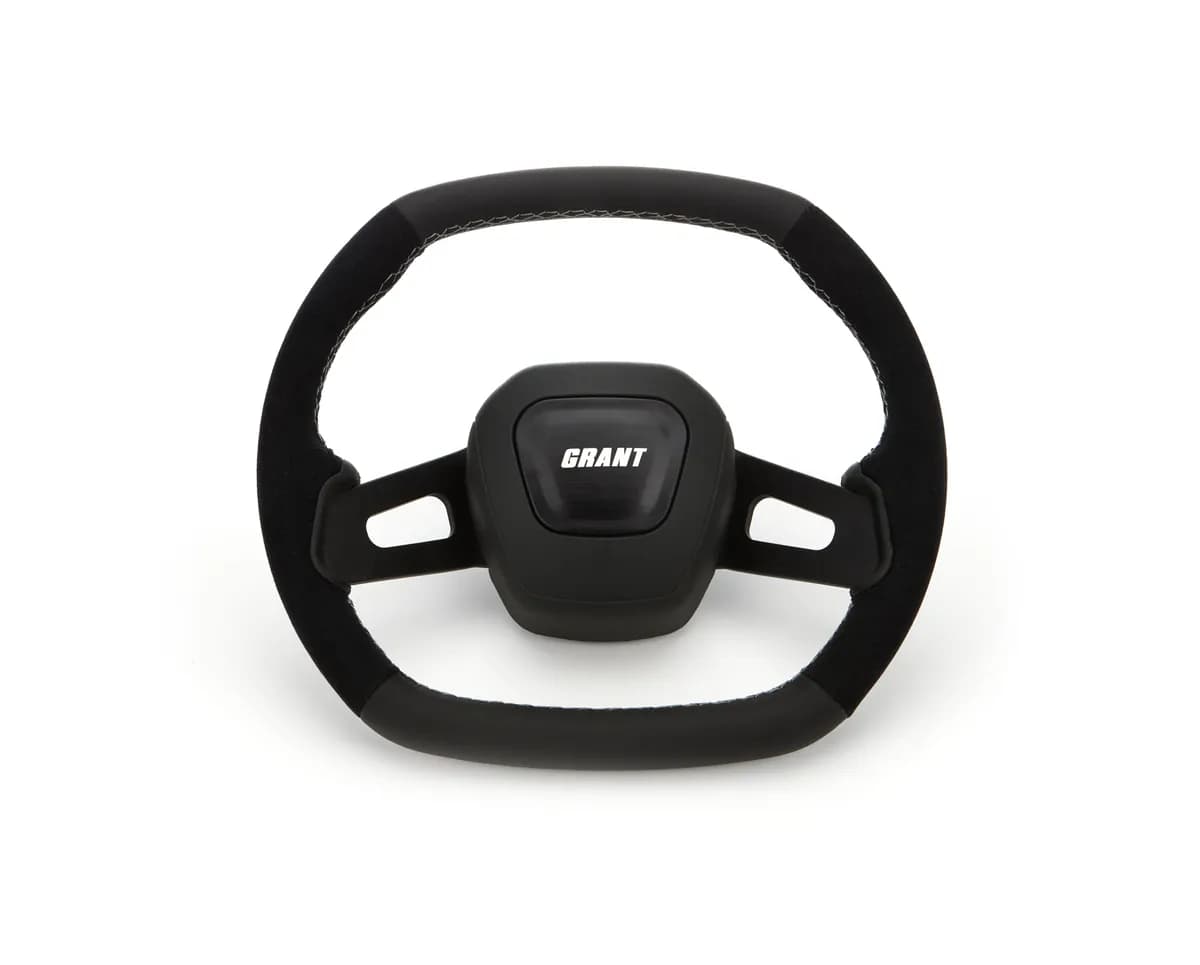 C8 Performance Steering Wheel; Black Suede/Grained;