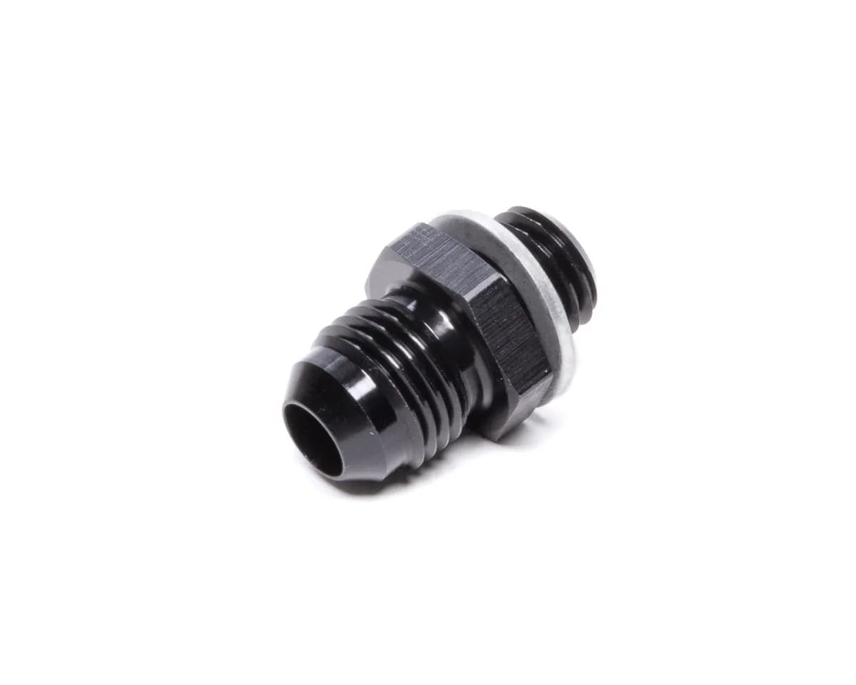 Straight AN to Metric Adapter Fitting; -6AN; M12x1.5 Metric Size; 6061 Aluminum; Black Anodized;
