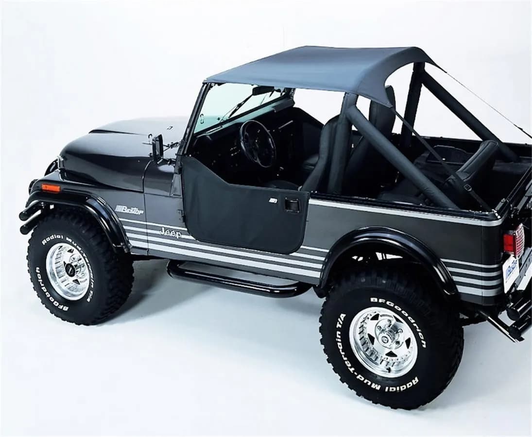 Jeep CJ7 Bikini Top Traditional Bikini Top For Jeep 1976-1986 CJ7 Charcoal/Gray Bestop