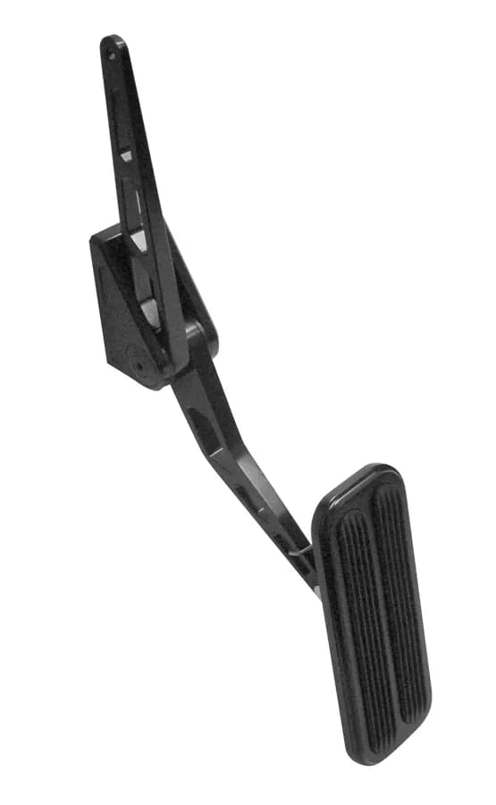 Throttle Pedal Assembly; Midnight Series Black; Competitor Series; w/Rubber Insert; Vertical Offset Mount; Large Dia. .75 in. x 48 Tooth Fine Spline Steel Insert; Billet Aluminum;